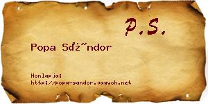 Popa Sándor névjegykártya